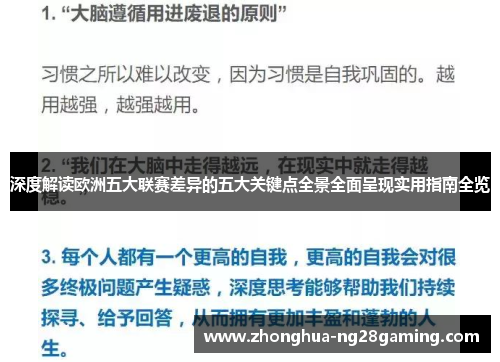 深度解读欧洲五大联赛差异的五大关键点全景全面呈现实用指南全览